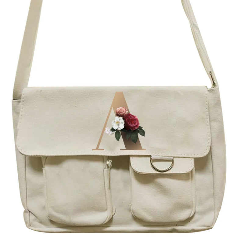 Unisex Messenger Bag Canvas Crossbody Large Capacity Tote Bag