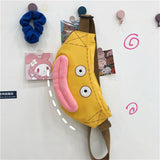 Funny Canvas Crossbody Handbag Zipper Purse Waist Pack