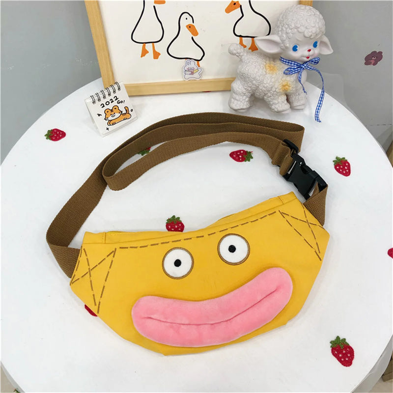 Funny Canvas Crossbody Handbag Zipper Purse Waist Pack