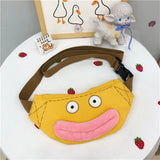 Funny Canvas Crossbody Handbag Zipper Purse Waist Pack
