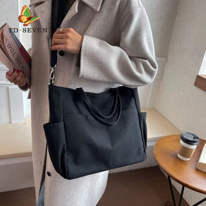 One Shoulder Crossbody Bag Double Canvas School Pack