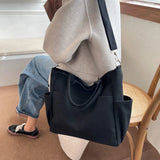 One Shoulder Crossbody Bag Double Canvas School Pack
