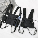 Unisex Outdoor Adjustable Vest Chest Hanging Bag Double Shoulder Waist Pouch