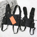 Unisex Outdoor Adjustable Vest Chest Hanging Bag Double Shoulder Waist Pouch