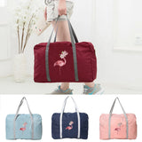 Foldable Duffle Pack Handbag Flamingo Pattern Tote Bags