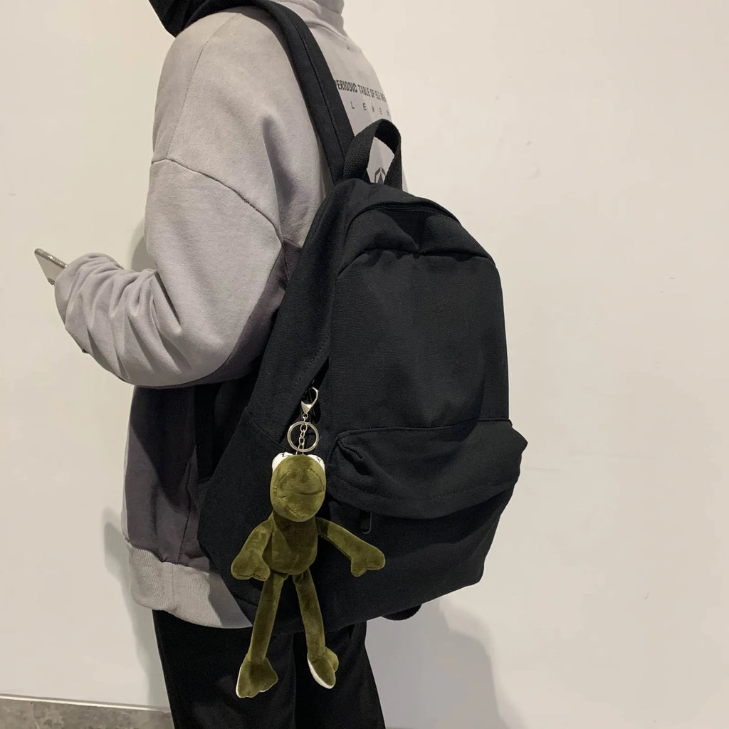 Solid Hiking Backpack Unisex Shoulder Backpack Casual