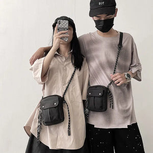 Unisex Nylon Shoulder Bag Soft Casual Crossbody Phone Bag