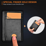 RFID Blocking Leather Wallet Slim Front Pocket Unisex