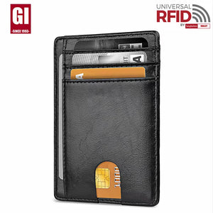 RFID Blocking Leather Wallet Slim Front Pocket Unisex