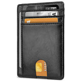 RFID Blocking Leather Wallet Slim Front Pocket Unisex