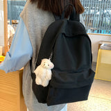 Unisex Soft Backpacks Crossbody Bag Large Capacity Ladies School Bags
