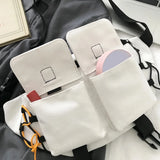 Unisex Street Waist Bags Casual Solid Chest Bags Canvas Women Men Zipper Fanny B