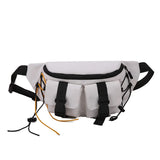 Unisex Street Waist Bags Casual Solid Chest Bags Canvas Women Men Zipper Fanny B