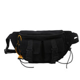 Unisex Street Waist Bags Casual Solid Chest Bags Canvas Women Men Zipper Fanny B