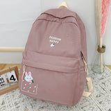 Unisex Rabbit Print Students Backpack Outdoor Leisure Schoolbag Rucksack