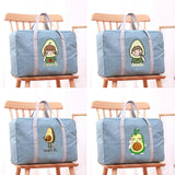 Unisex Travel Bags Organizers Large Capacity Weekend Bag Avocado Pattern