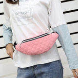 Quilted Waist Fanny Pack Large Capacity Unisex Hip Bum Bag for Travel