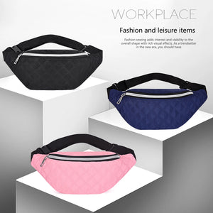 Quilted Waist Fanny Pack Large Capacity Unisex Hip Bum Bag for Travel