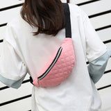 Quilted Waist Fanny Pack Large Capacity Unisex Hip Bum Bag for Travel