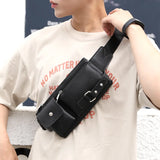 Unisex Waist Pack Belt Bag Classic PU Leather Fanny Pack Waterproof