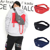 Solid Oxford Waist Packs Men Women Pockets Neutral Travel Hiking Bags