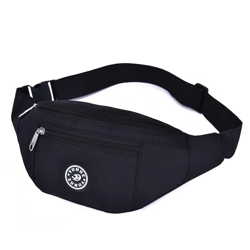 Solid Oxford Waist Packs Men Women Pockets Neutral Travel Hiking Bags