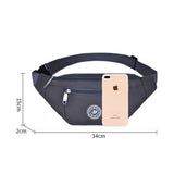 Solid Oxford Waist Packs Men Women Pockets Neutral Travel Hiking Bags