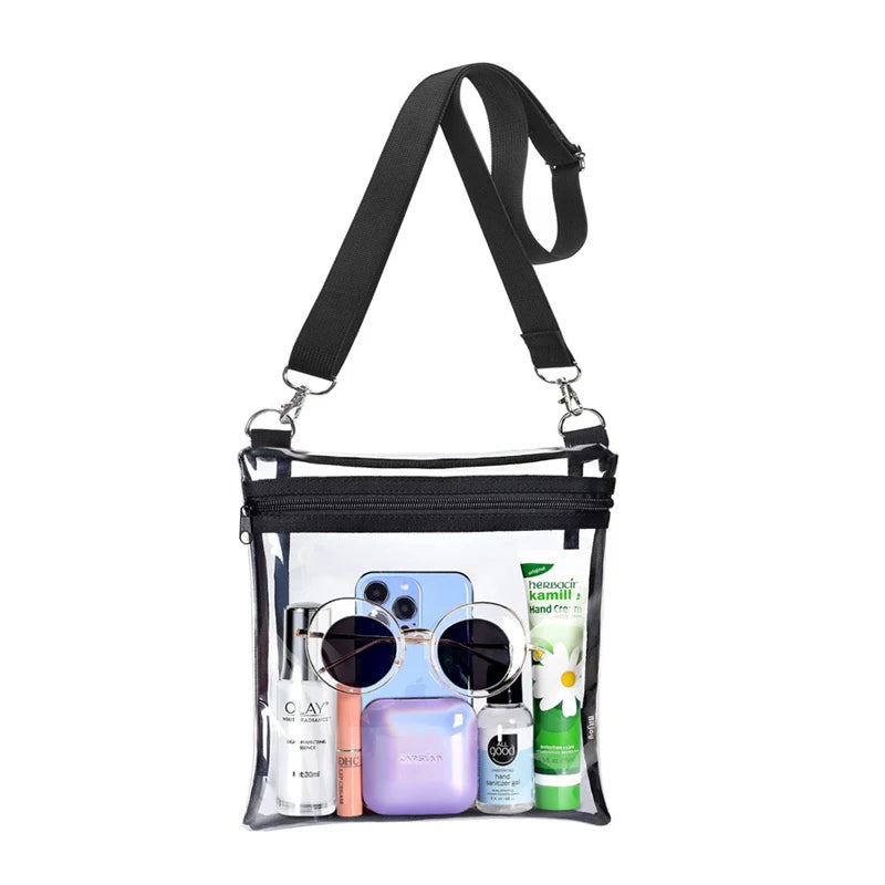 Clear PVC Crossbody Sling Purse Waterproof Stadium Approved Bag