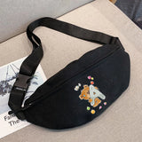 Unisex Bear Letter Print Fanny Pack Belt Travel Purse Shoulder Bag