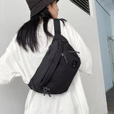 Unisex Nylon Waist Bag Street Hip Hop Belt Phone Pack Chest Shoulder Bags