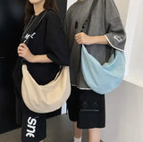 Unisex Messenger Bag Solid Color College Student Shoulder Bag