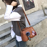 PU Leather Sticky Flower Women Handbag Small Crossbody Bag