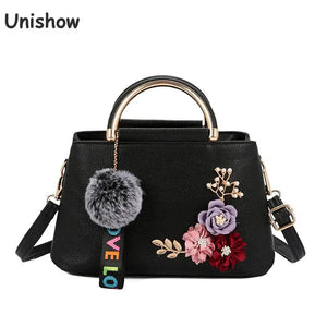 PU Leather Sticky Flower Women Handbag Small Crossbody Bag