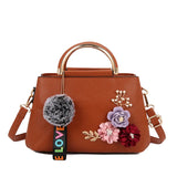 PU Leather Sticky Flower Women Handbag Small Crossbody Bag