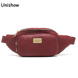 Women Fanny Pack Small Zipper Leather Waist Bag