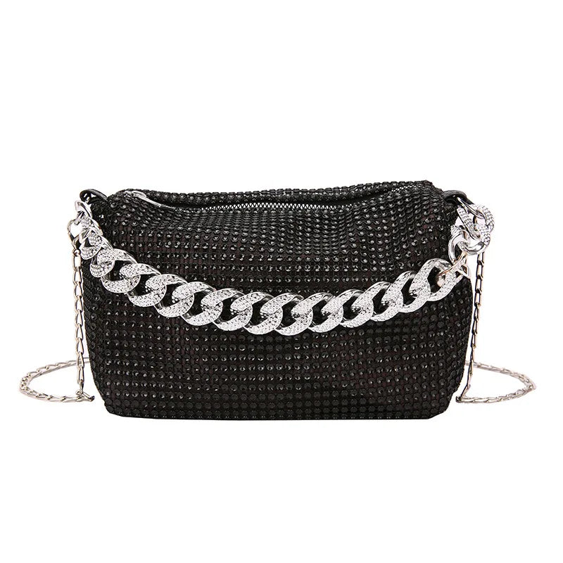 Unistybag Diamonds Chain Crossbody Bag Rhinestones Small Tote Bags Clutch