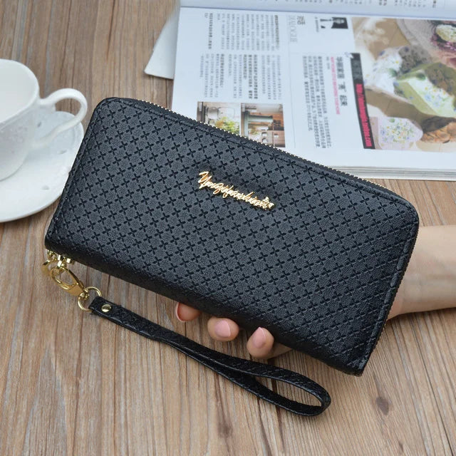 Unistybag PU Leather Women's Zipper Wallet Envelope Long Purse