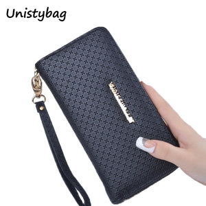 Unistybag PU Leather Women's Zipper Wallet Envelope Long Purse