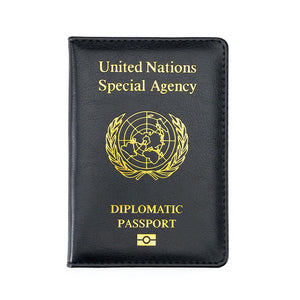 UN Diplomatic Passport Cover, Blue Leather Holder