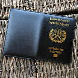 UN Diplomatic Passport Cover, Blue Leather Holder