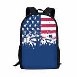 USA Flag School Backpack Kids Large Capacity Bag Boys Girls Students Mochila