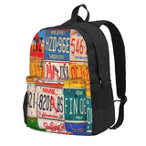 US Plates Art Backpack for Men and Women