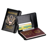 USA RFID Men's Wallet & Passport Cover Case Holder Blocking Leather Travel