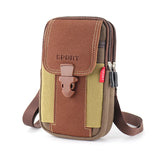 Universal 7'' Waterproof Canvas Phone Bag Outdoor Travel Waist Belt Pouch