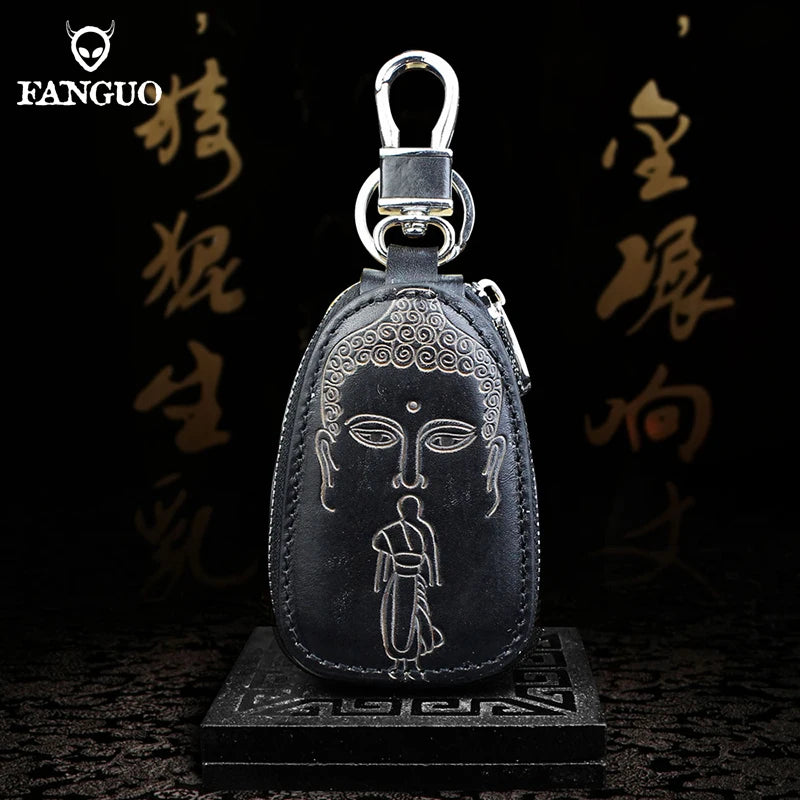 Leather Car Key Holder Bag Mini Key Housekeeper Wallets