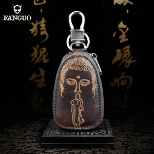 Leather Car Key Holder Bag Mini Key Housekeeper Wallets