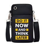 Phrase Pattern Shoulder Bag Women Mini Hand Organizer Wrist Pack