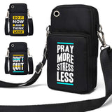 Phrase Pattern Shoulder Bag Women Mini Hand Organizer Wrist Pack