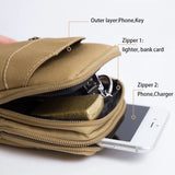 Canvas Mobile Phone Bag Outdoor Traval Running Cycling Waist Belt Phone Pouch