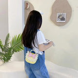 One Shoulder Crossbody PU Small Square Children's Backpack